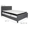 Flash Furniture Full Platform Bed Set, Gray HG-BMF-30-GG - alternate 4